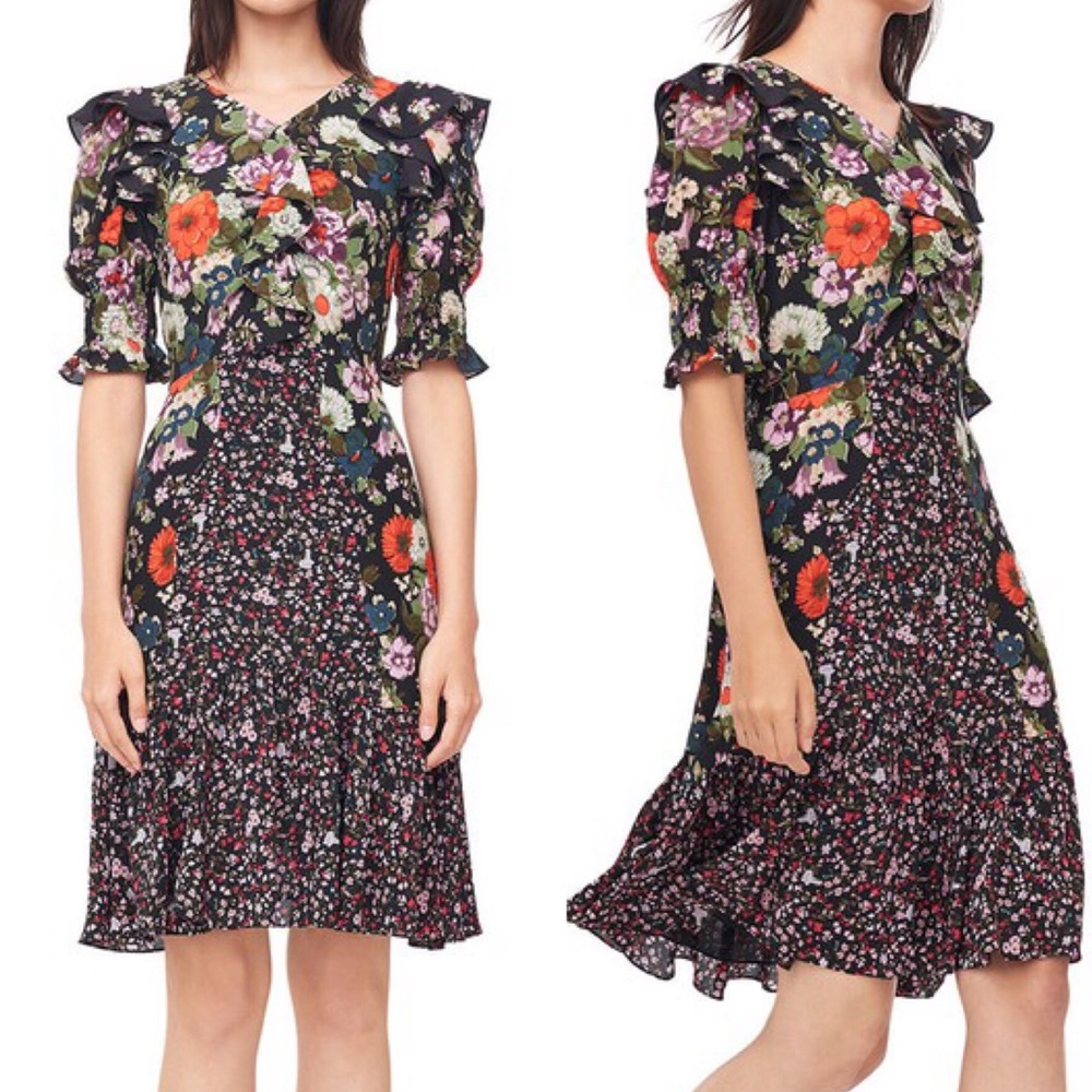 Rebecca Taylor silk mixed floral print frock dress